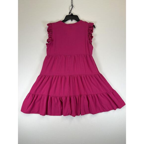 Shop The Mint Dress Womens Medium Ruffle Sleeve Tiered Babydoll Summer Casual - Picture 2 of 5